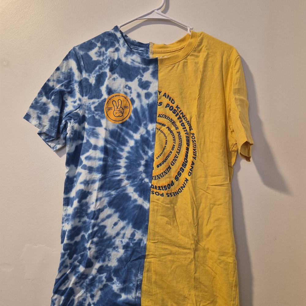 Dutch Bros Blue and Yellow Tie-Dye Tee